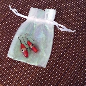 Red Glass Earrings